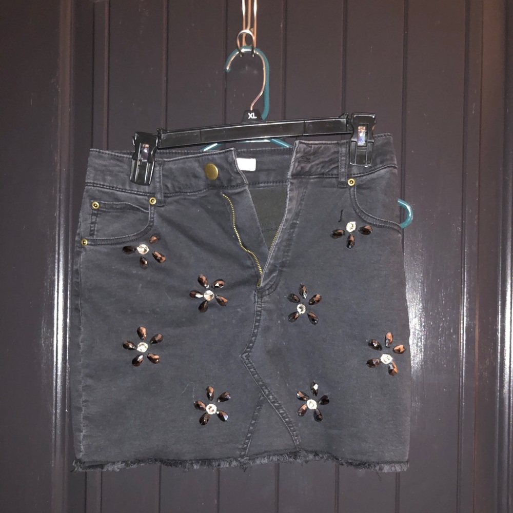 Black jean skirt